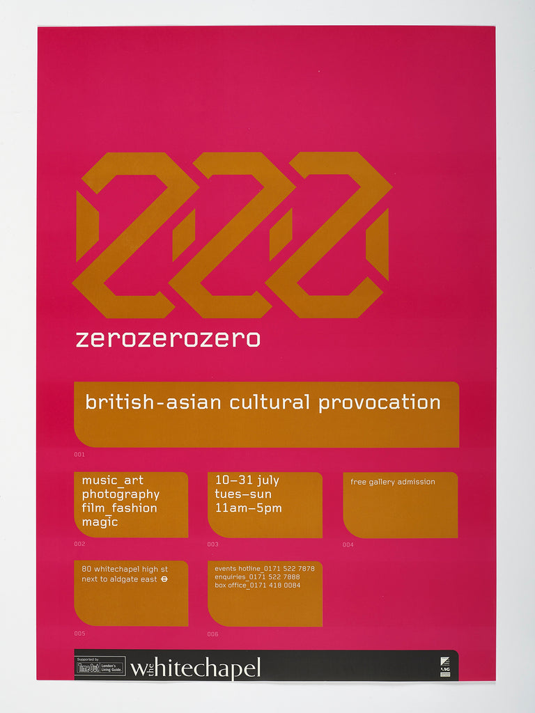 Zero Zero Zero: british-asian cultural provocation exhibition poster (1999)